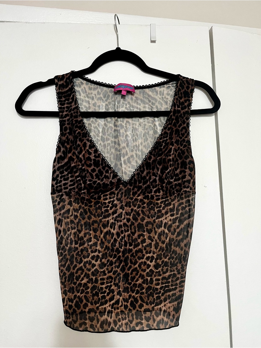 Edikted Sheer Leopard Print Tank Top